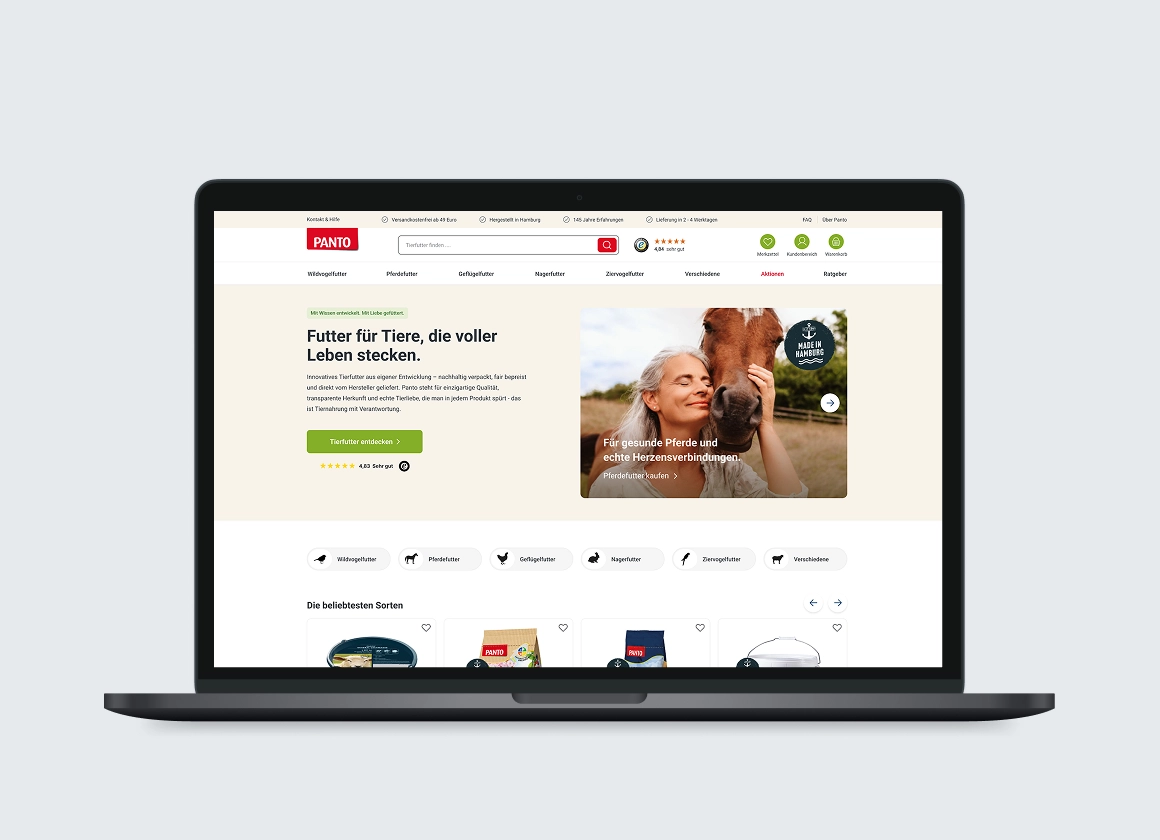 Panto Heimtierbedarf: Komplettes Shop-Re-Design für mehr Vertrauen & Conversion