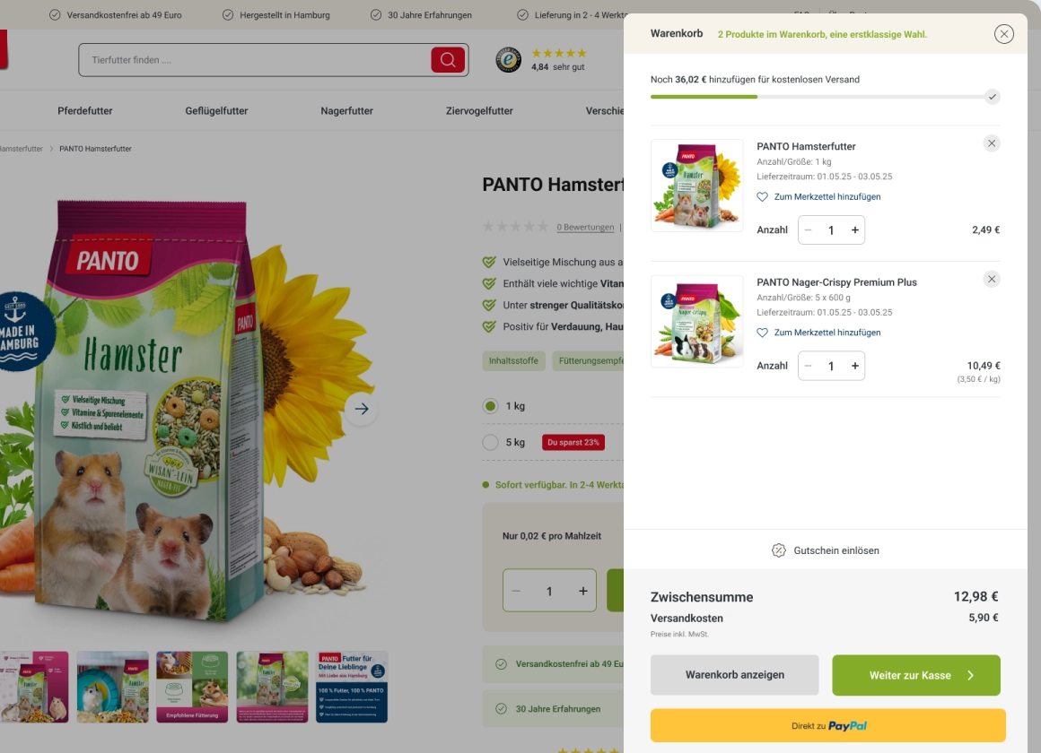 Panto Heimtierbedarf: Komplettes Shop-Re-Design für mehr Vertrauen & Conversion