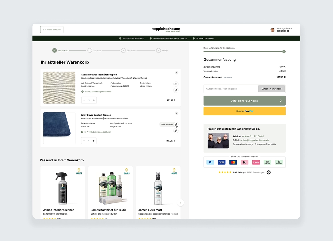Teppichscheune.de: Modernes Shop-Re-Design für Inspiration & Vertrauen