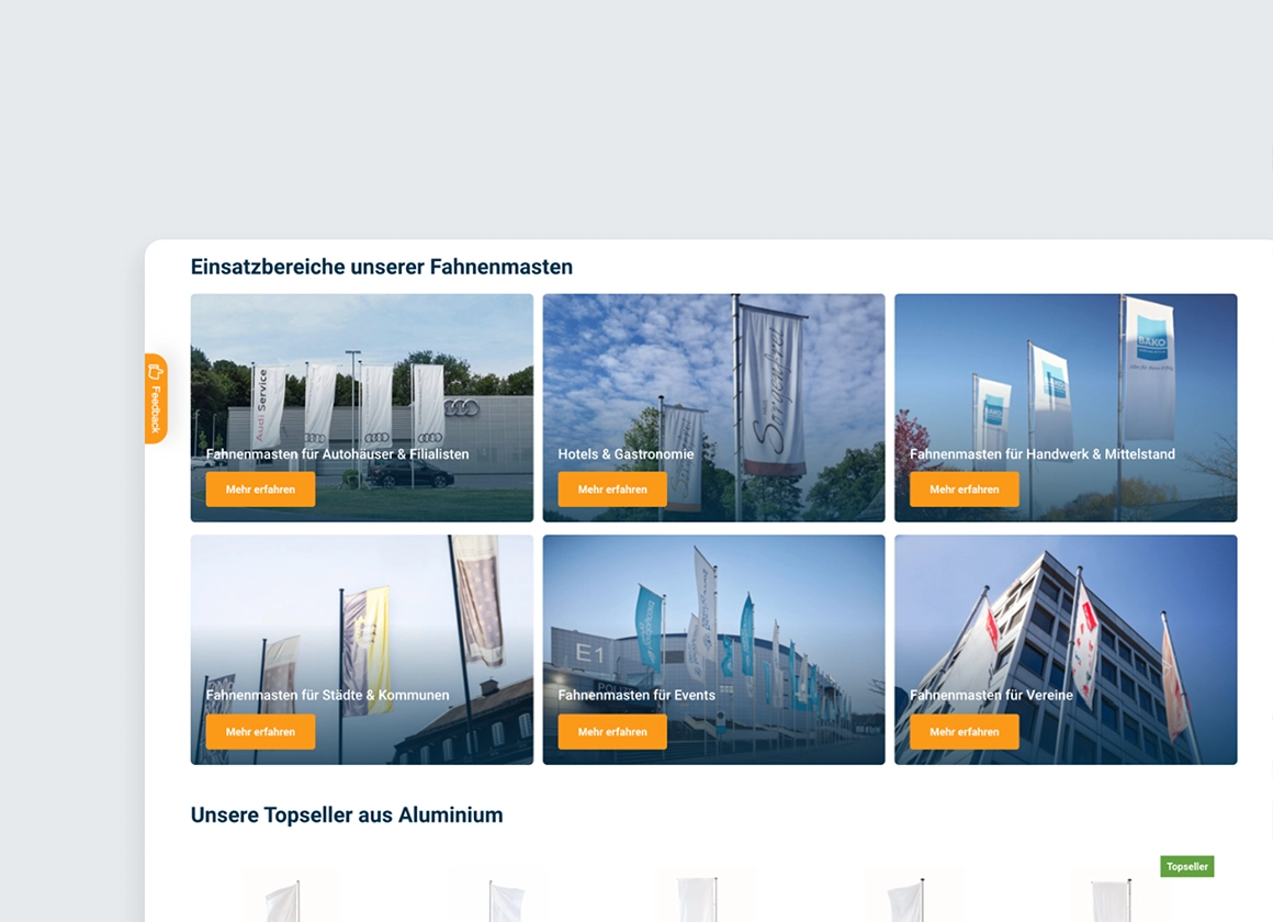 Fahnenmasten24.de: Shop-Optimierung für mehr Klarheit & Vertrauen
