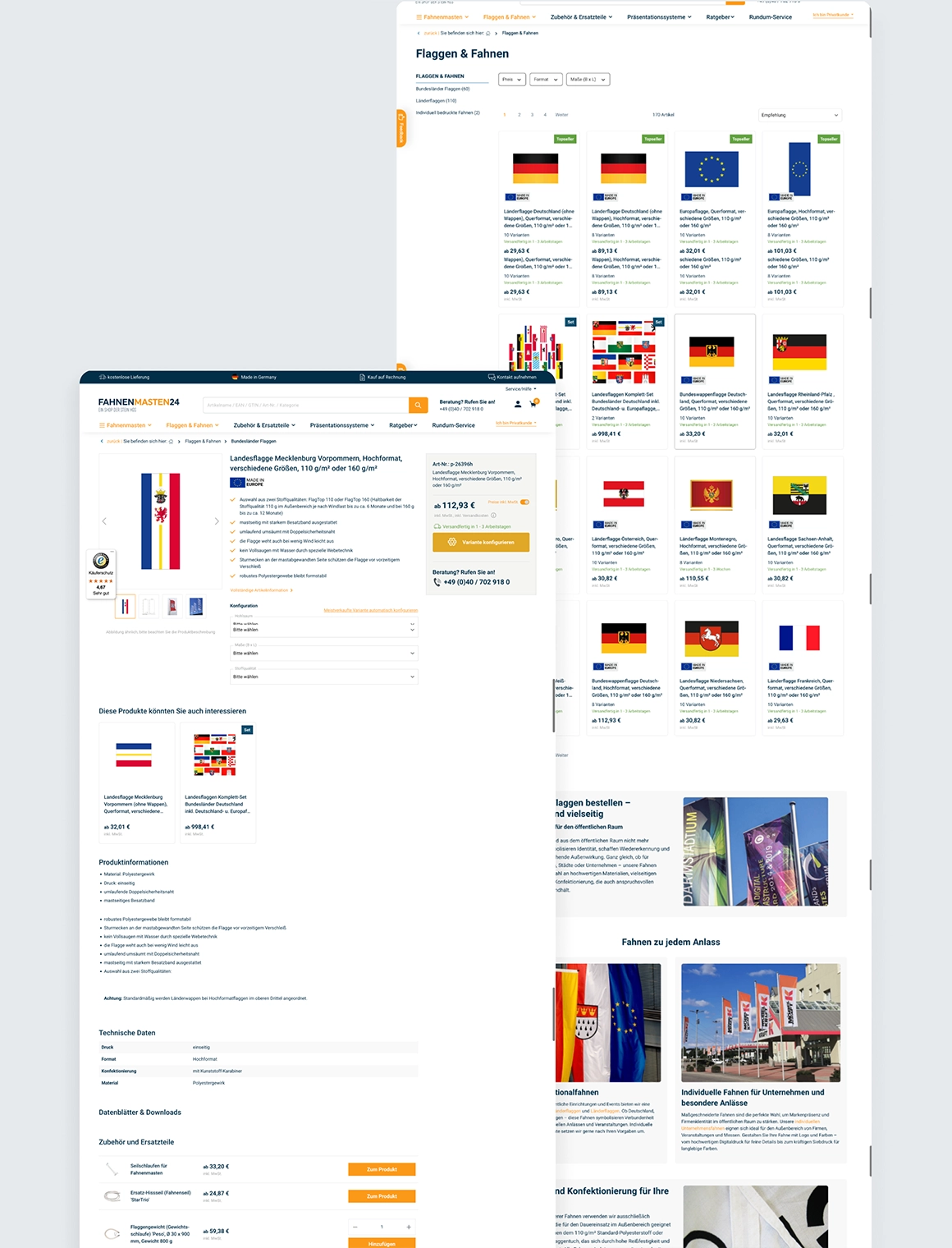 Fahnenmasten24.de: Shop-Optimierung für mehr Klarheit & Vertrauen