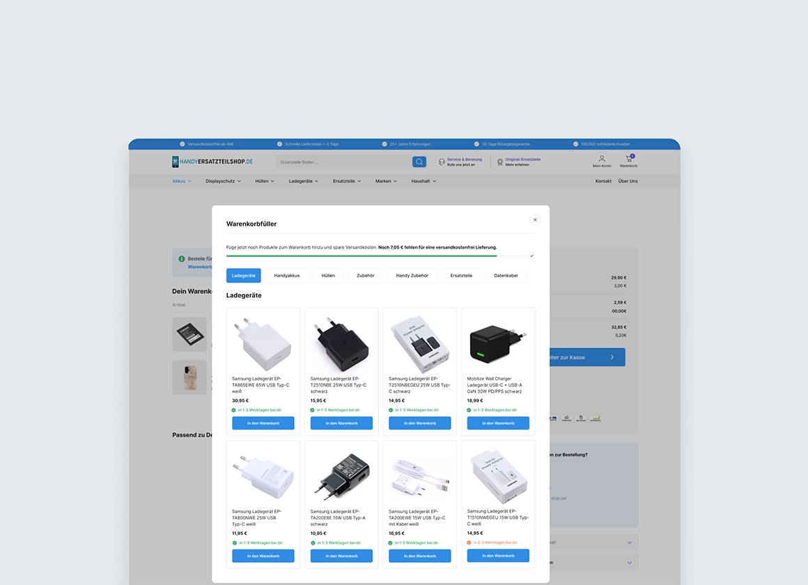 Handyersatzteilshop: Re-Design & Mobile-First-Strategie für bessere Conversion