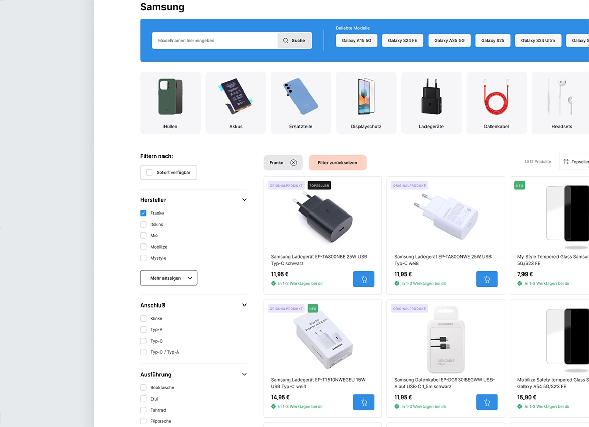 Handyersatzteilshop: Re-Design & Mobile-First-Strategie für bessere Conversion