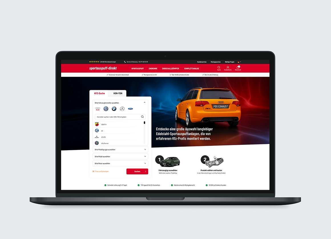 Shop-Optimierung: Sportauspuff-direkt