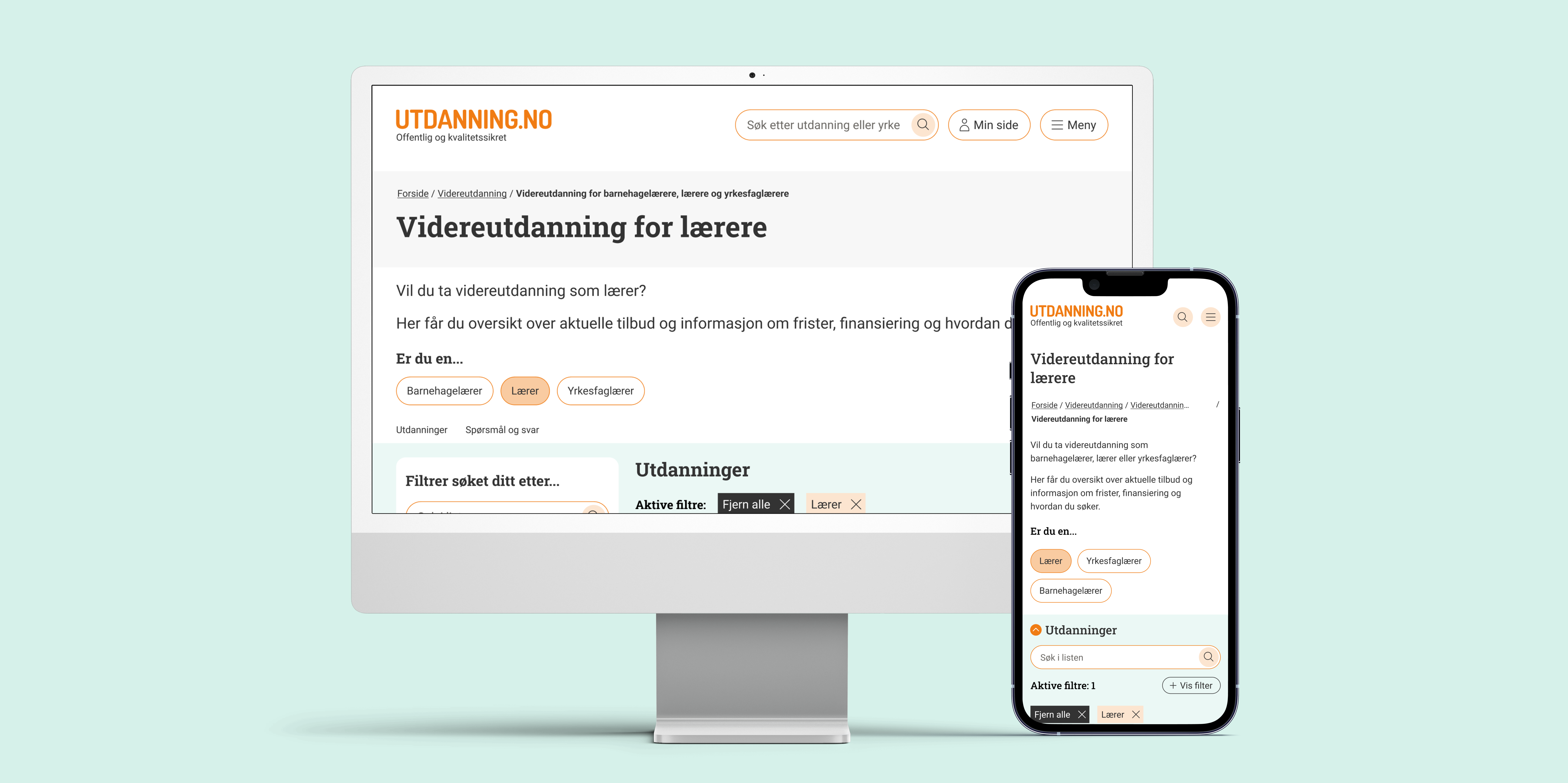 A mockup consisting of the desktop and mobile view of a website