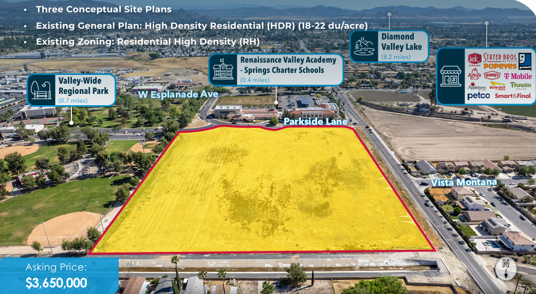 9.78 ACRE RESIDENTIAL DEVELOPMENT – CHURCHES, SCHOOLS ALLOWED
