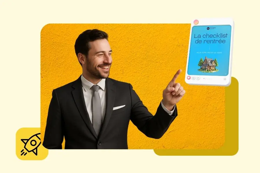 Un agent immobilier qui sponsorise une publication sur les réseaux sociaux. 