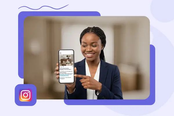 photo d'une femme montre un iPhone ouvert sur Instagram