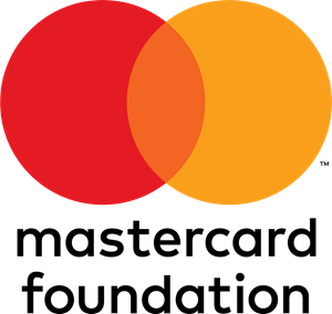 Mastercard Foundation logo with two overlapping circles, one red and one orange, above the text 'mastercard foundation'.