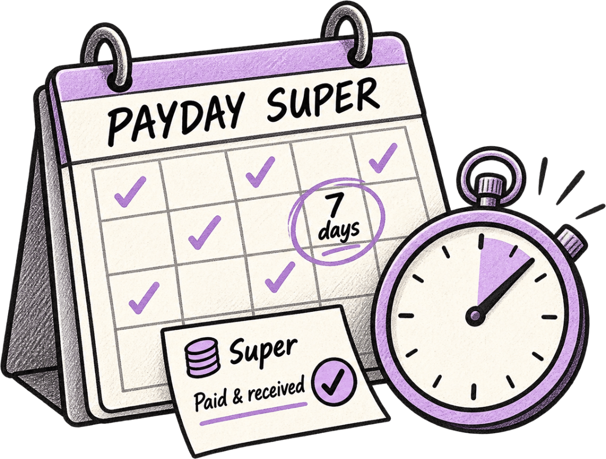 Illustration of the payday super evidence trail from payment to fund receipt