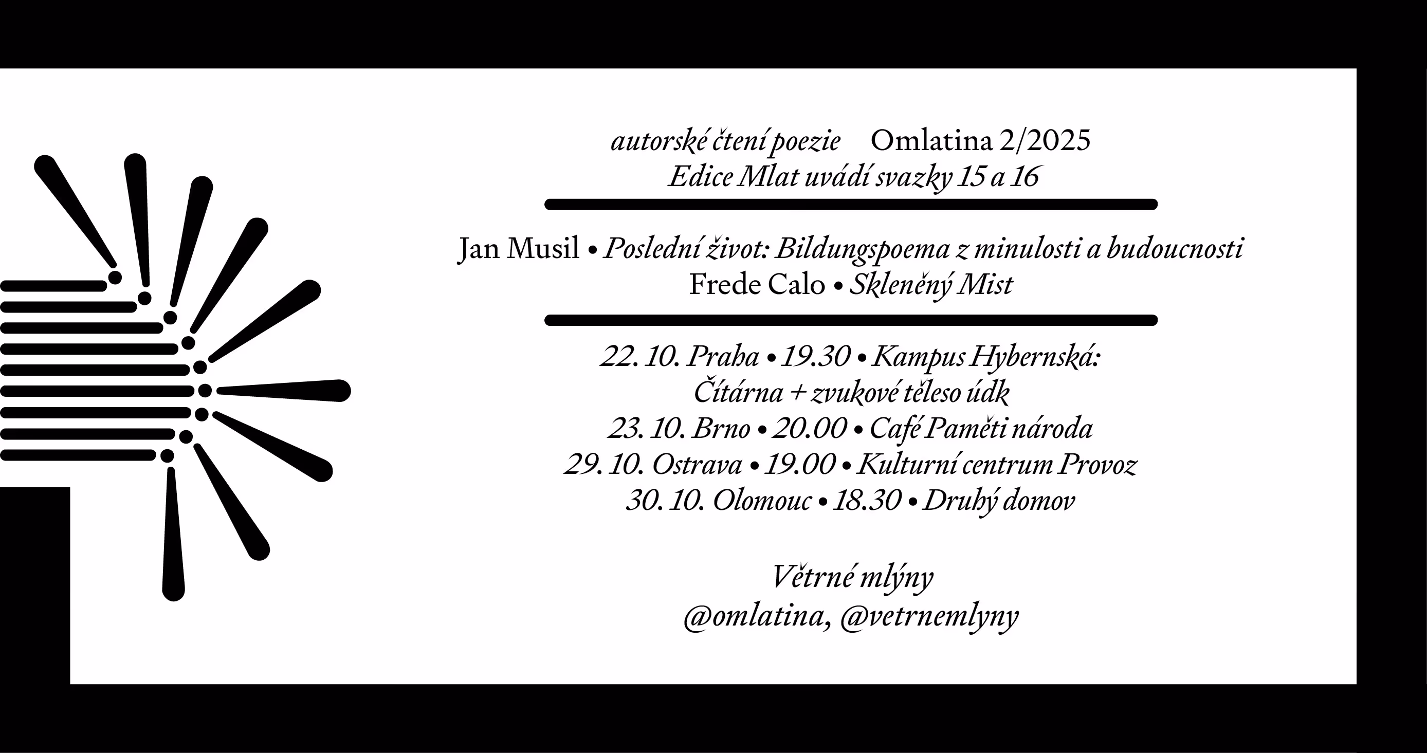 HYB4 Čítárna: Omlatina 2/2025: Jan Musil a Frede Calo (Praha)
