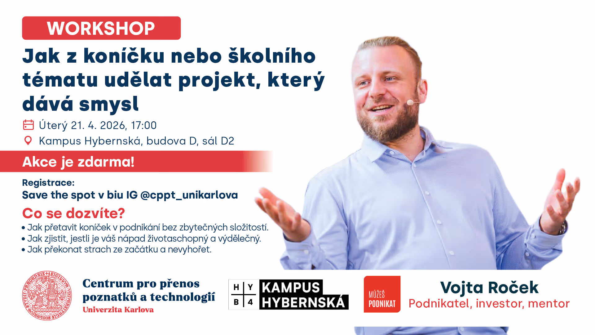 Workshop: Jak z koníčku nebo školního tématu udělat projekt, který dává smysl