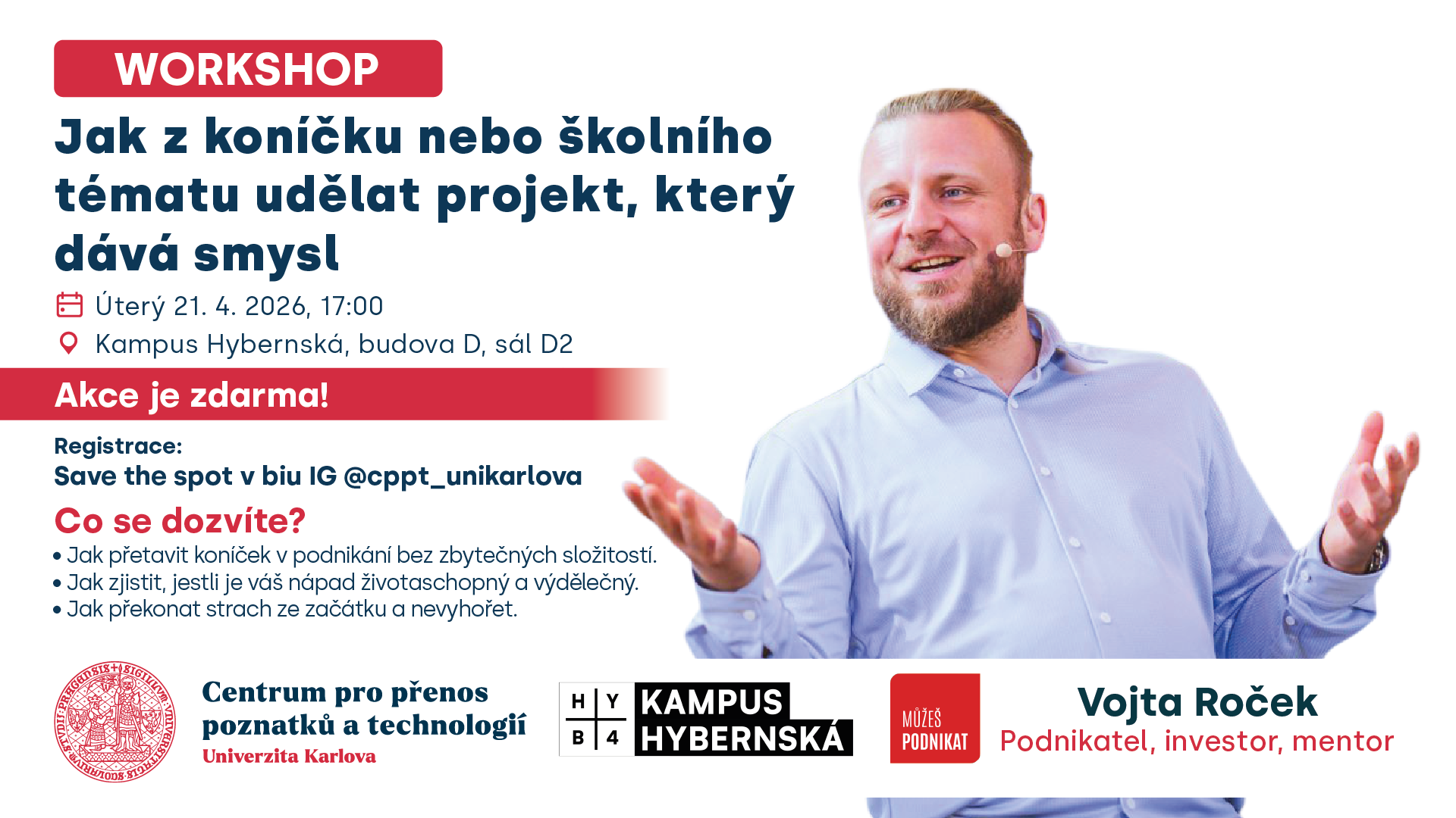 Workshop: Jak z koníčku nebo školního tématu udělat projekt, který dává smysl