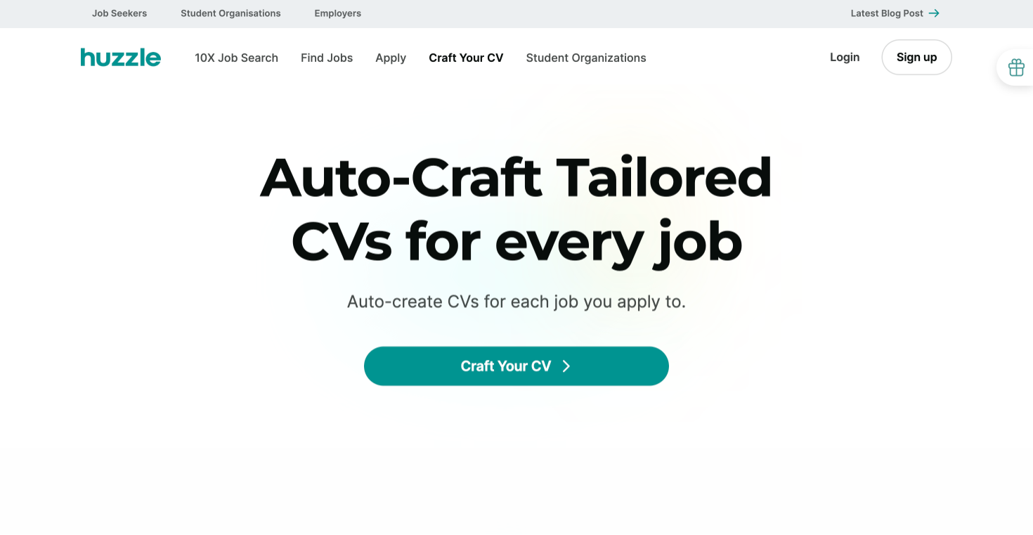 Tailored CVs for Every Job Application Huzzle's Automatic CV Generator