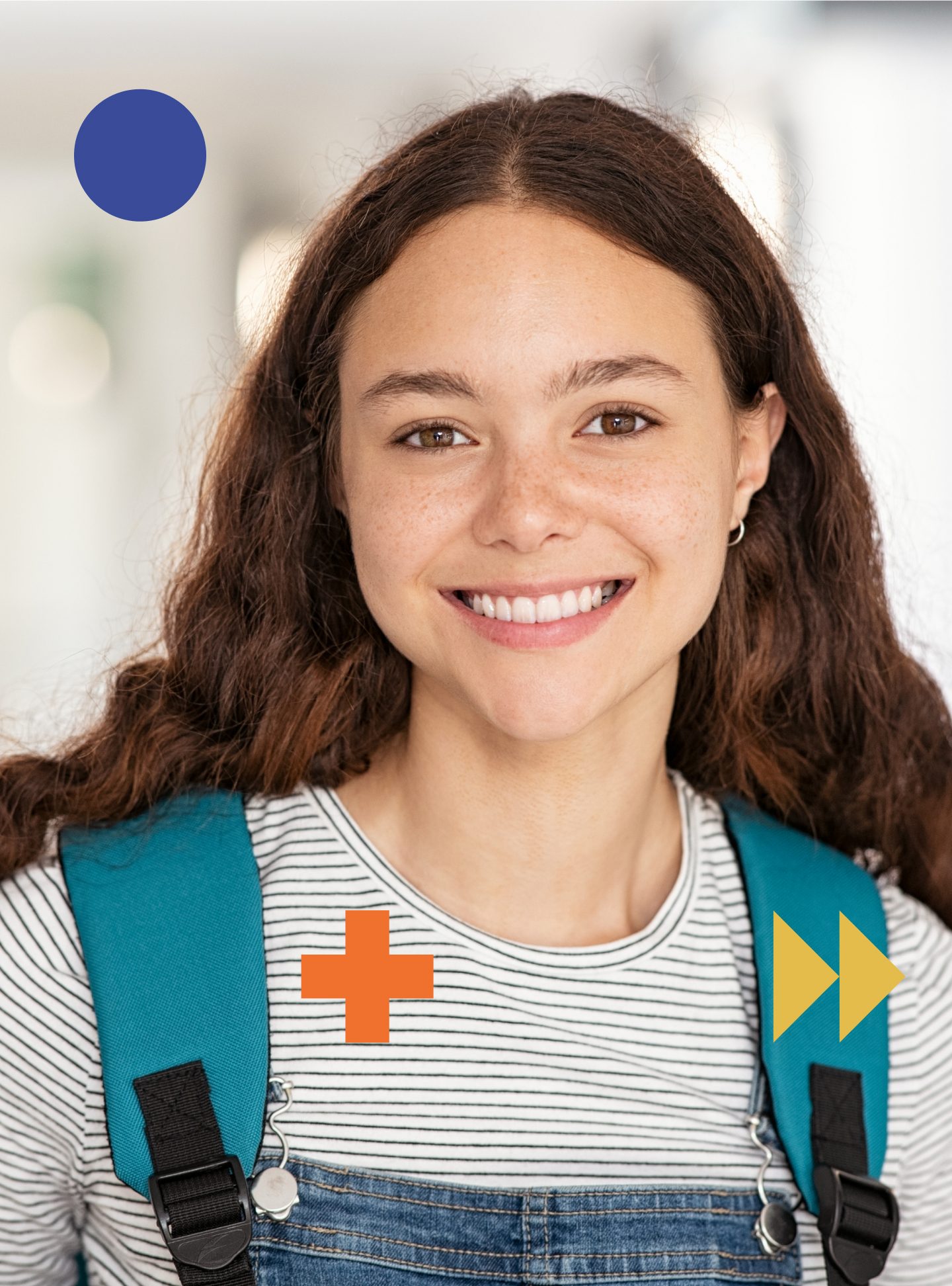Smiling high school student with a backpack