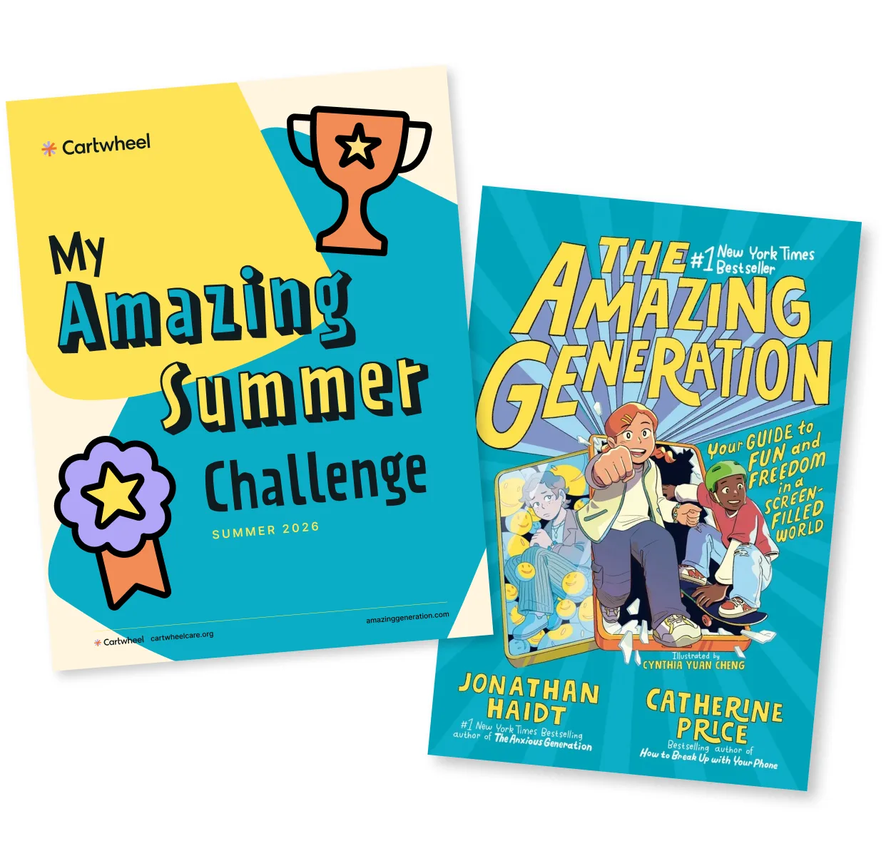 My Amazing Summer Challenge card and The Amazing Generation book