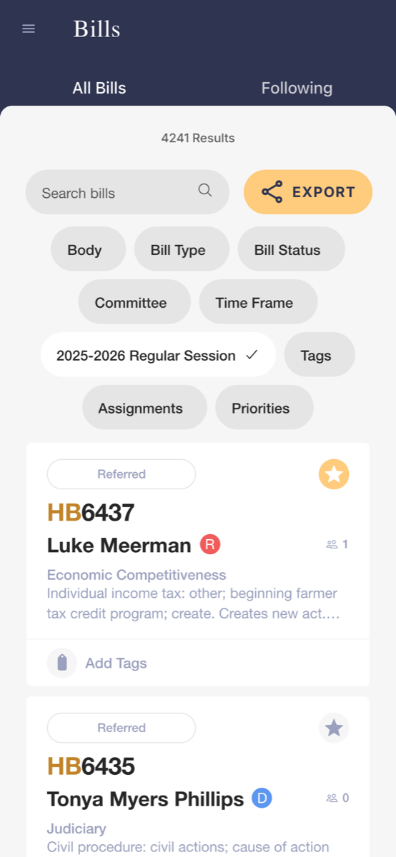 Dome IQ bill search screen
