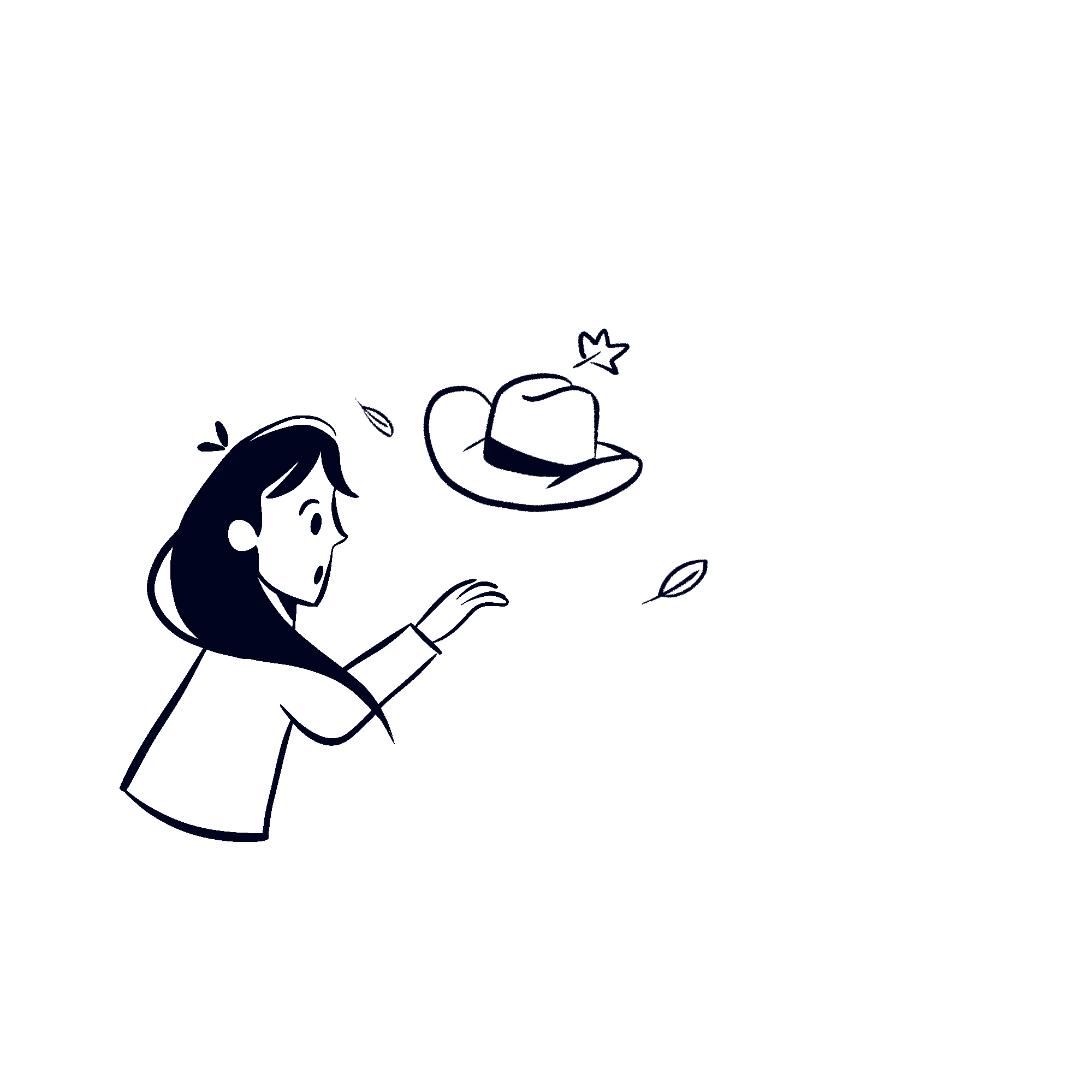 A moving gif of a cowgirl chasing her hat in the wind