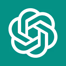 White OpenAI logo on a green background.