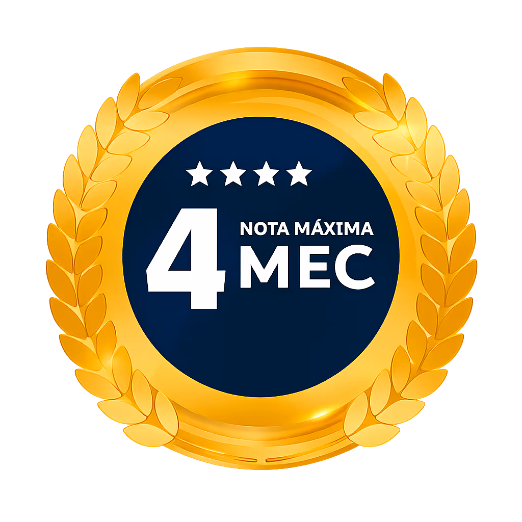 Imagem representando o curso com Conceito 4, uma avaliação de qualidade muito positiva pelo Ministério da Educação (MEC)