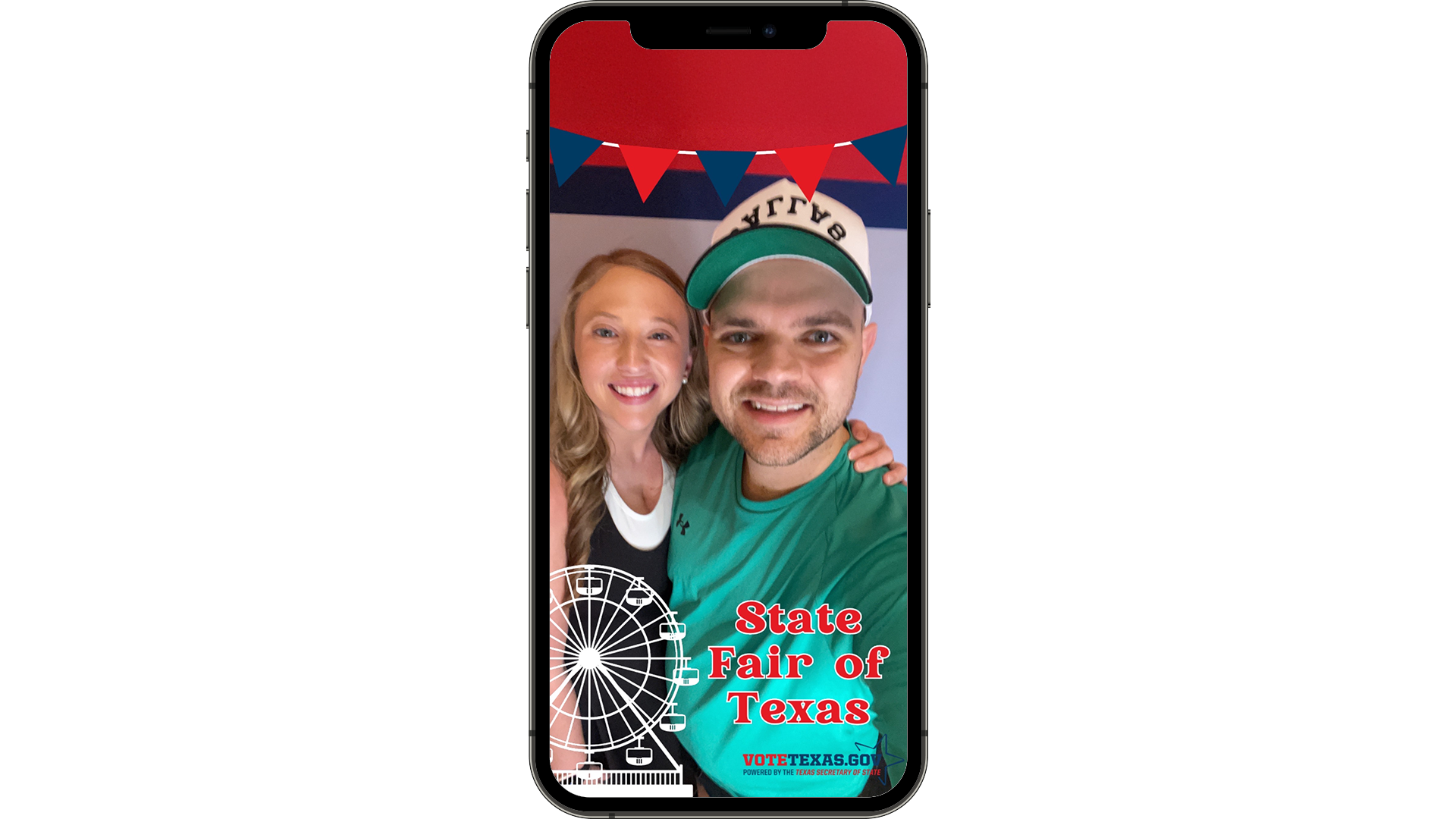 phone displaying Snapchat filter