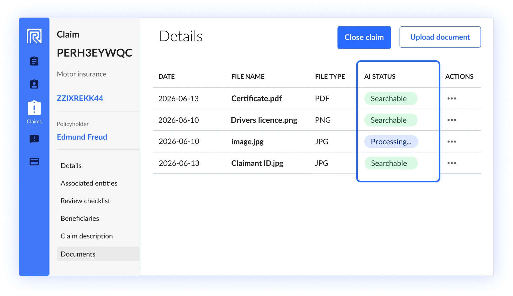 The Root Insurance Platform's Claims AI document extraction