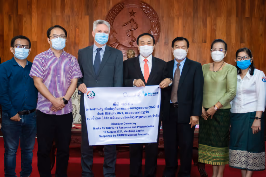 PRIMED Medical Products Donates More Than one and a Half Million Level 3 Surgical Masks to Lao PDR to Continue the Worldwide Fight Against COVID-19.