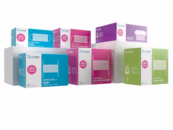 variety of ASTM level face masks