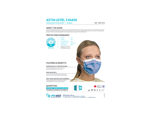 ASTM Level 3 Indigo Mask