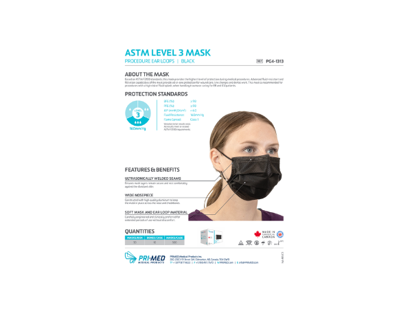 ASTM Level 3 Black Mask
