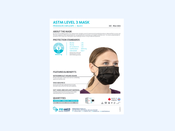 ASTM Level 3 Black Mask