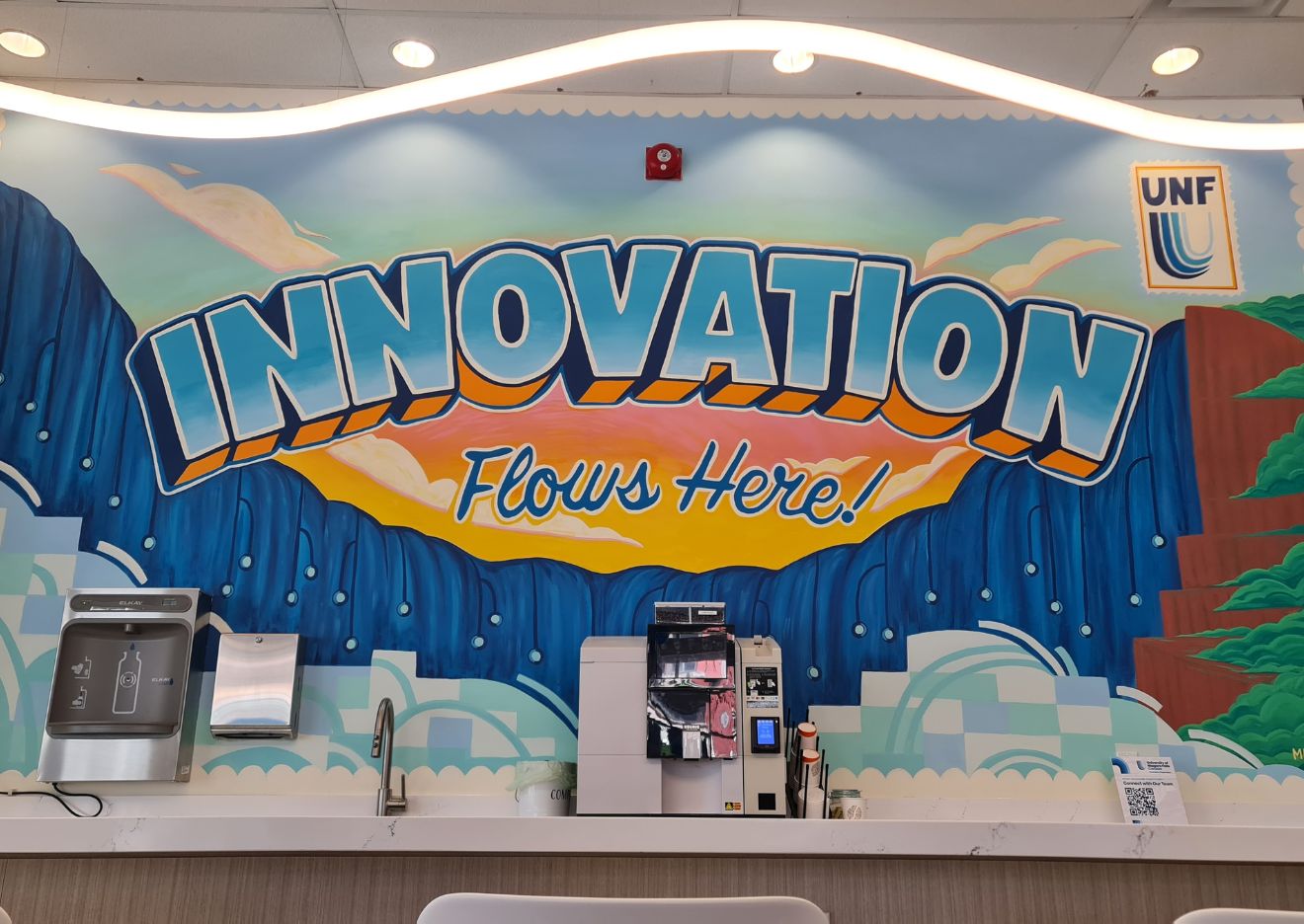 A phased campus transformation across three floors of an iconic downtown Niagara Falls building for the newly-launched University of Niagara Falls (UNF). We provided design and project management services to deliver a full academic environment executed within strict occupancy and code constraints, while creating collaborative learning environments, technology-enabled spaces, and student-focused amenities. 
