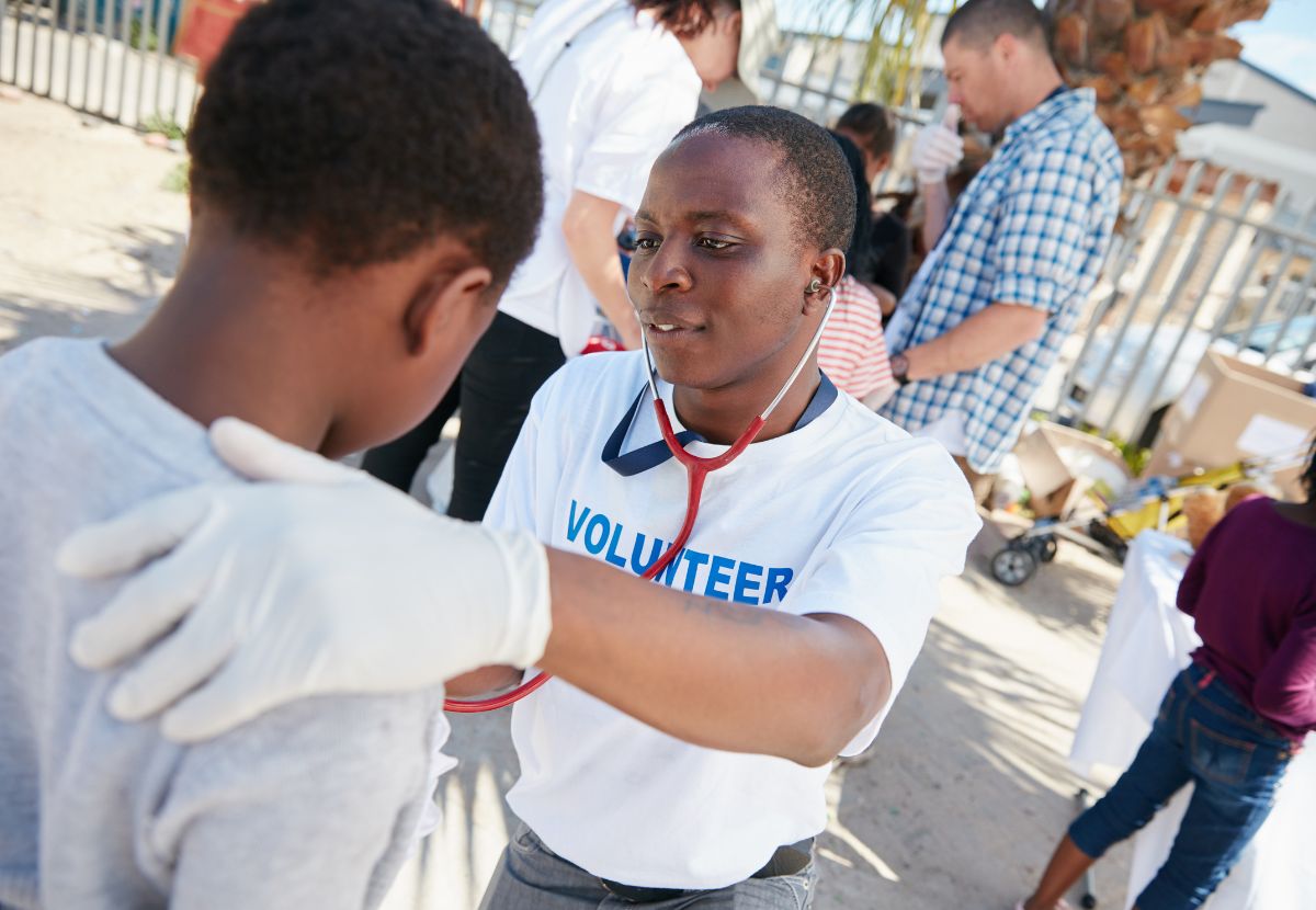 Missionary doctors serving children in Africa