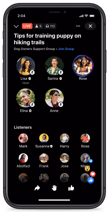 facebook-live-audio-rooms-techcrunch