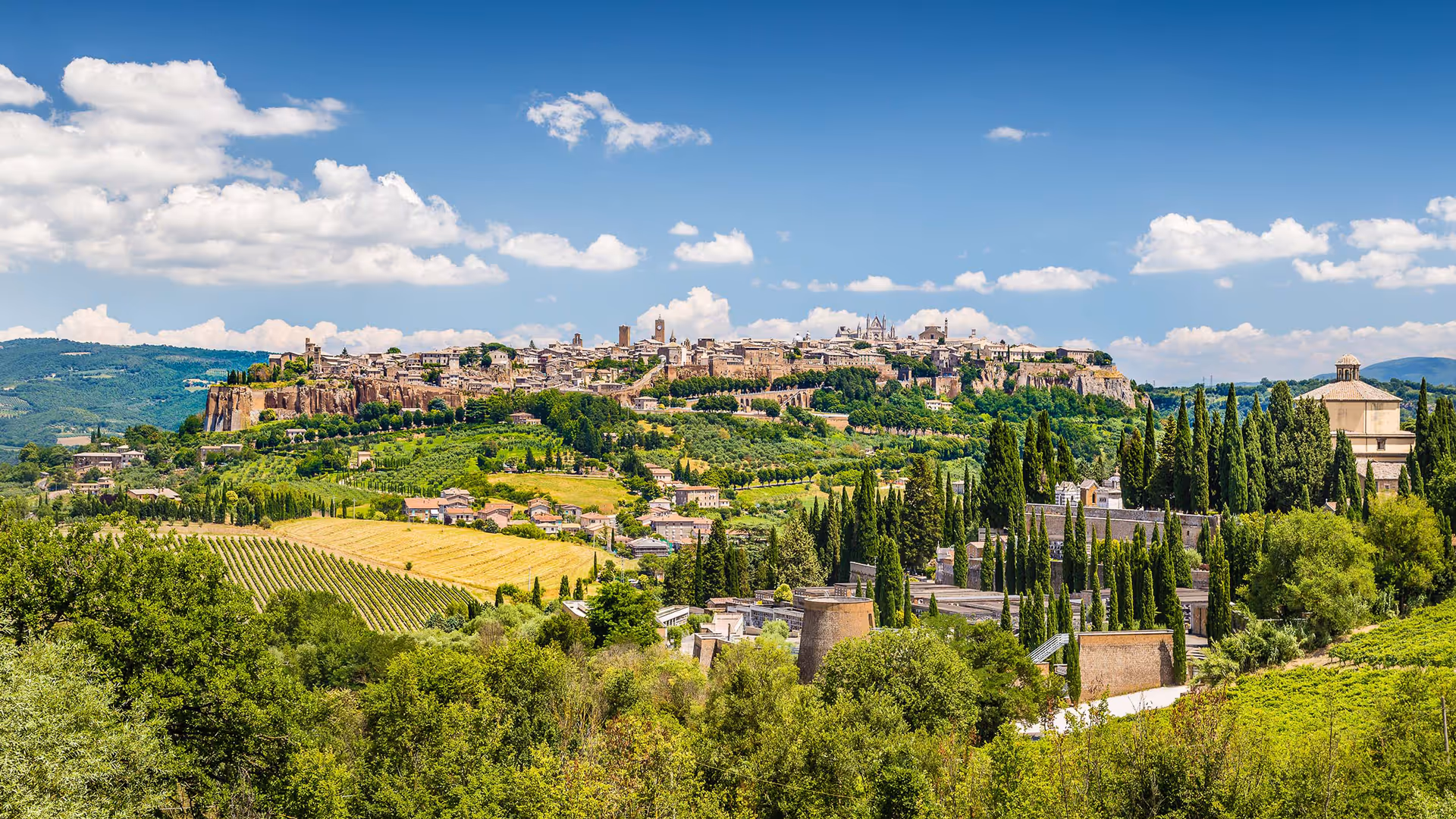 Immagine di un paesaggio a Perugia in Umbria.