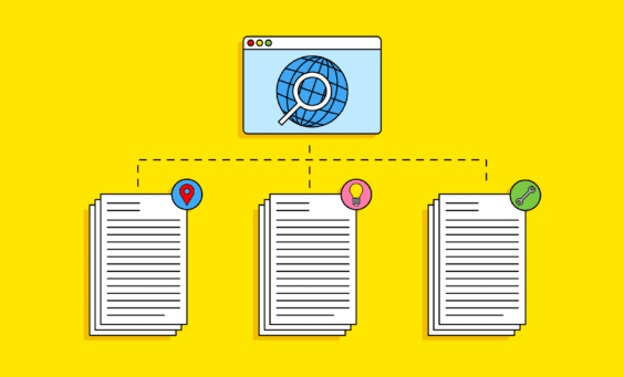 illustration shows how content silos create distinct sections in content 
