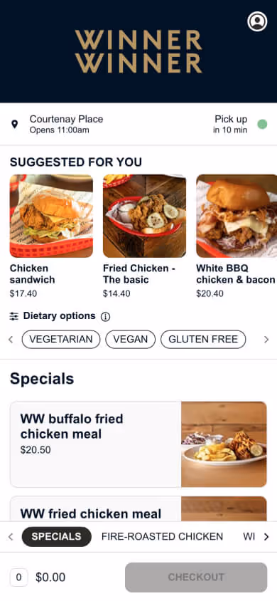 Winner Winner MOBI Digital Ordering