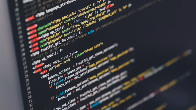 Screen of code