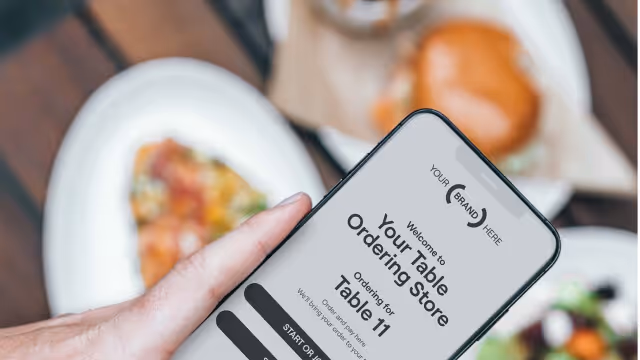 MOBI Table Ordering storefront on mobile phone