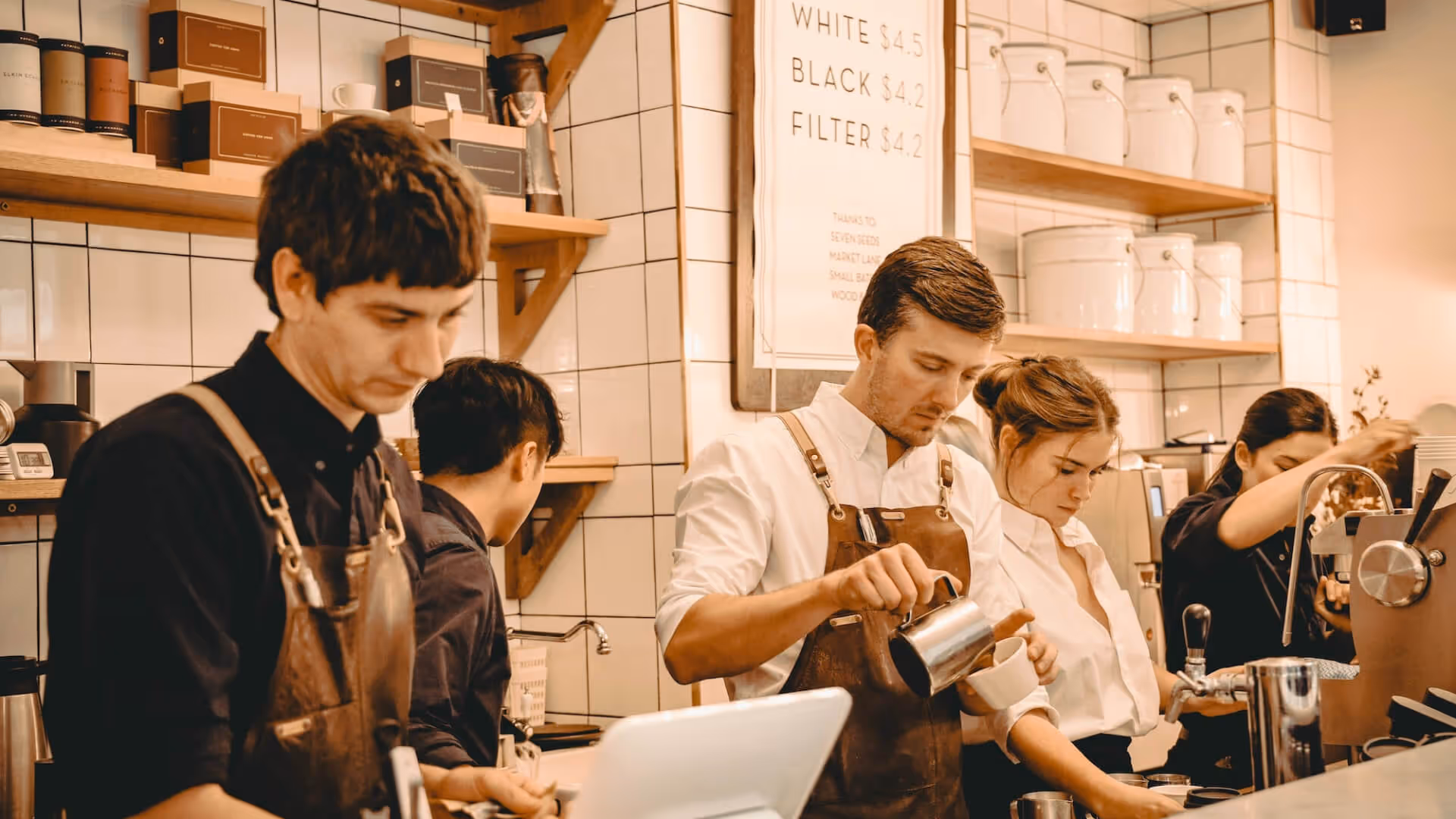 Cafe staff working