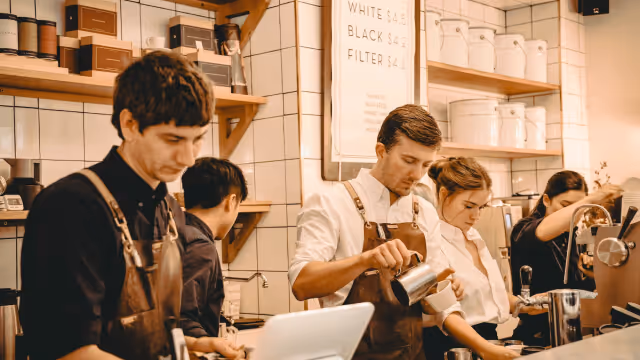 Cafe staff working