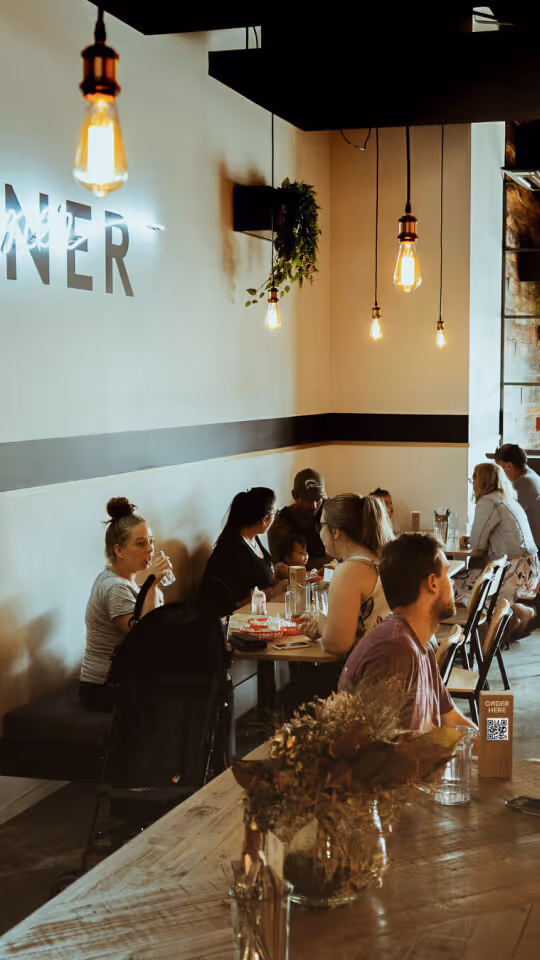 Inside busy winner winner restaurant