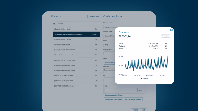 MOBI menu & admin screens