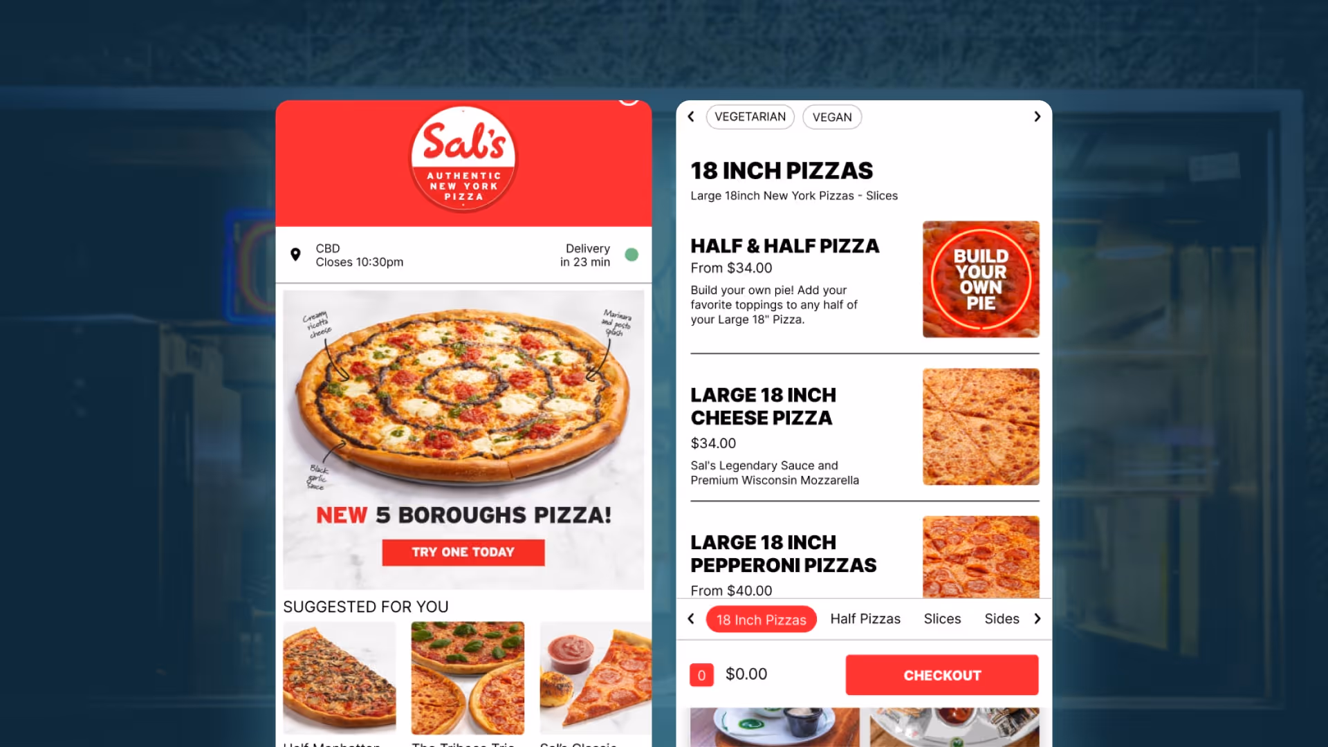Sal's pizza MOBI branded storefront