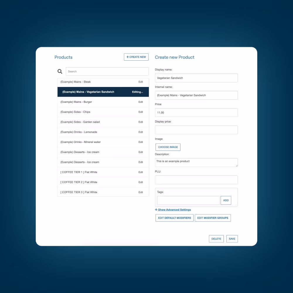 Menu Editor