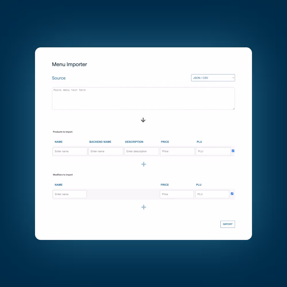 Menu build