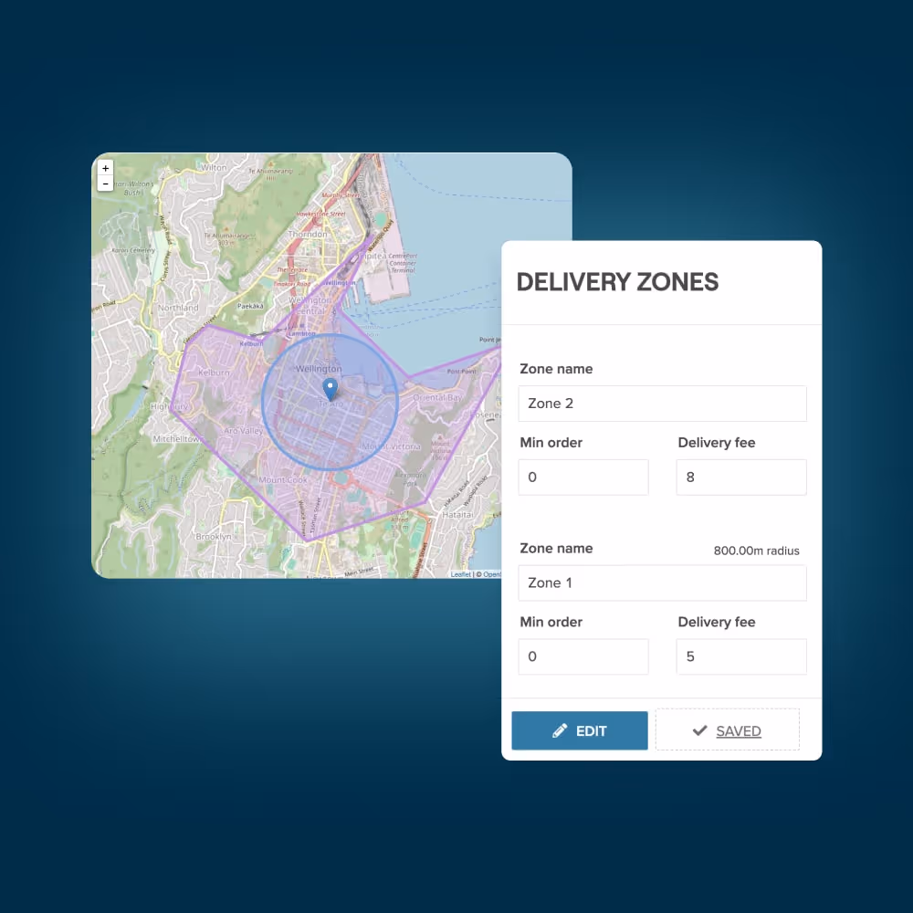 Delivery Zone settings