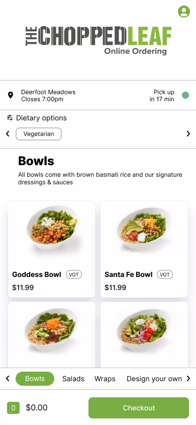 Chopped Leaf app design