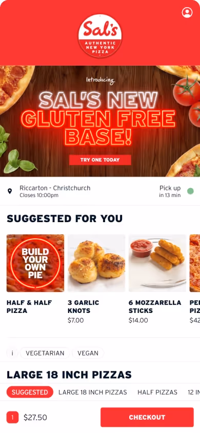 Sal's Authentic NY Pizza MOBI Storefront
