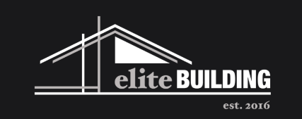 Elite Building company logo with a stylized house roof and est. 2016 text.